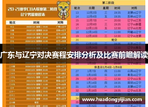 广东与辽宁对决赛程安排分析及比赛前瞻解读